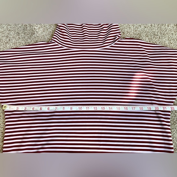 Oiselle Big Stripe Mock Neck Top - Medium - Picture 5 of 5